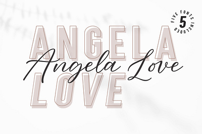 Angela Love Combination branding brush font design illustration lettering logotype modern calligraphy modern calligraphy font type typography