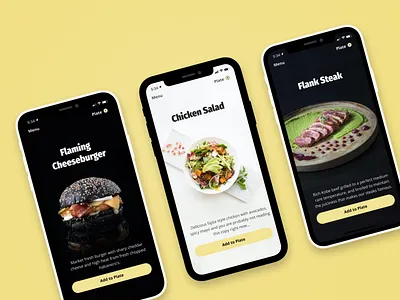 High End Food Delivery UI. fira sans food app food delivery app photography typography ui visual design