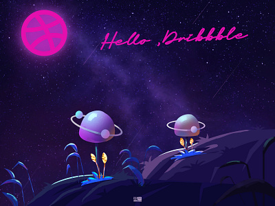 Hello Dribbble! design illustration