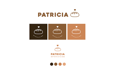 Patricia baker bakery logo branding bread logo