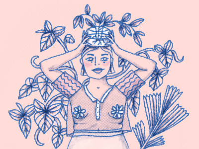 More plants please! flora flowers girl girl illustration illustration nature plants procreate