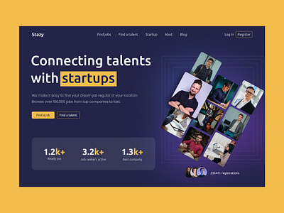 Job Finder Platform Landing Page creative website find job find work hirning homepage design job job finder job hiring job listing job marketplace job portal job search landing page startup uiux design website design work work finder work hiring work platform