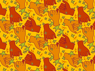 Pinky swear pattern branding colorful doodle friends friendship gesture hands illustration pinky swear seamless seamless pattern stickers