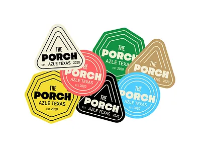 The Porch Stickers brand identity branding design icon typography vector