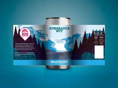 Craft beer label design - Belgian Wit alberta athabasca beer beer can belgian wit brand identity branding brewery calgary canada design glacier illustration label landscape packaging vector