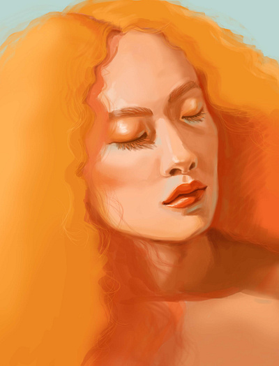 Orange art digital art digital illustration digital painting illustraion orange portraits woman