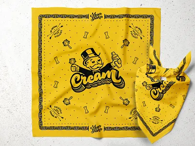 C.R.E.A.M. Bandana bandana bartender character cocktails illustration mascot merch mockup wu tang