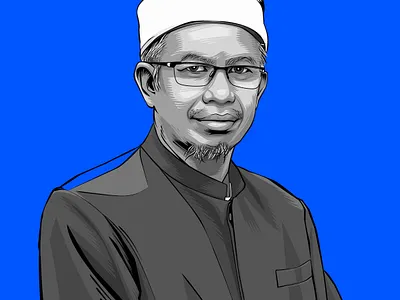 Datuk Dr. Zulkifli Al-Bakri graphic hafiz ismail illustration illustrator islamic malaysia minister muslim portrait
