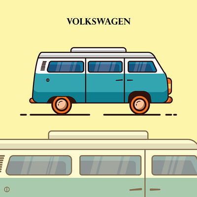 Volkswagen design flat illustration vector