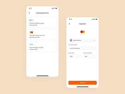 Moove - Payment (Light Mode) app clean digital wallet holiday itinerary light mode minimal mobile app orange payment plan transaction trip planner ui ui kit ux vacation