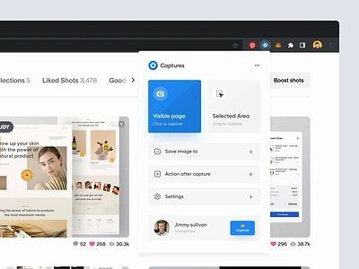 Captures - Screenshot Extensions 🧩 addon animation blue brand browser card chrome extension integration extensions extensions animation integration logo logo animation plugin pop up screen shot screenshot screenshot animation smooth animation ui