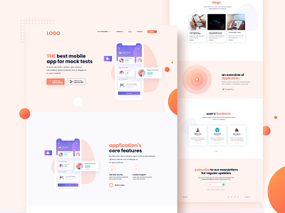 Mobile App Landing page Design app launch app page classic elegant elementor templates indian design studio indian designer indianpix indianpix designs landingpage light theme modern orange purple sanket simple ui ux web design webdesign wordpress template design