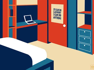 Retro bedrrom artph bed bedroom cabinets graphic design graphics house illustration laptop microsoft powerpoint retro