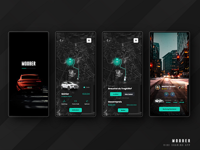 Moober | Ride Sharing App app design dark driver germany lyft mobile mobile app mobile design ola ride ride sharing splash uber ui uidesign uiux user interface design ux webdesign