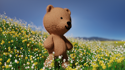 Osanpo Teddy Bear 3dcg b3d blender illustration