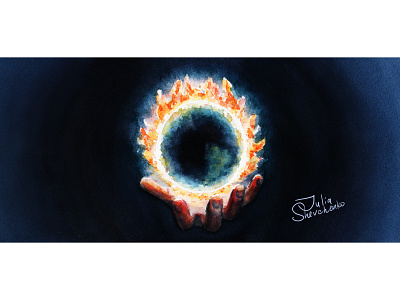 The earth on fire aquarelle art earth fire hand hand drawn illustration sketch watercolor