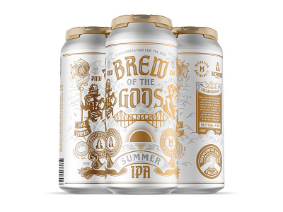 Brew of the Gods beer beer can beer label brewery can craft beer god gold gorge graphic design greek illustration ipa label oregon packaging portland washington