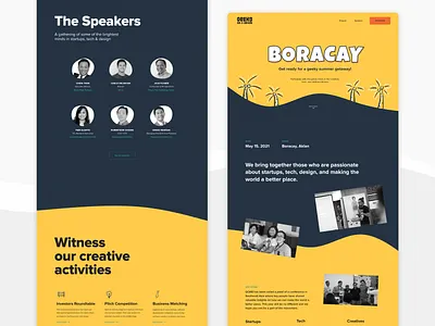 Geeks on a Beach Event Website design illustrations landing page ui ux web website