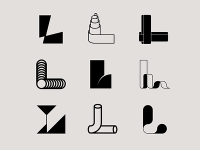 Letter L exploration 3d logo brand identity branding experimental type geometric l logo letter exploration letter l lettermark letters logo logo design logotype minimal monogram paper pipes roll tech logo typography