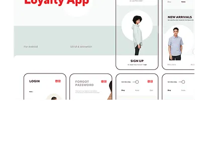 Uniqlo Dribble Post animation artdirection beige blue fashion app interaction mobile red ui ux vector webdesign