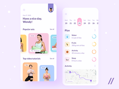 Fitness App activity app calendar daily planner design fitness meal planner mobile mvp online plan purrweb react native sport startup tutorials ui ux