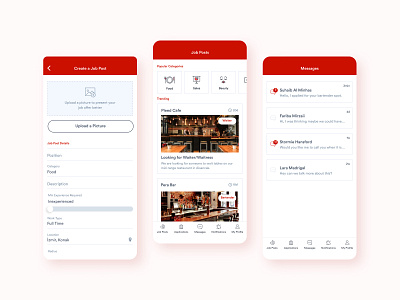 Main Screens for Recruitment App 2020 2020 trends branding design mobile app recruitment ui ux