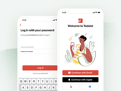 Todoist Sign-In (iOS) app icon illustration ios live login productivity project real sign up task management todo todoist