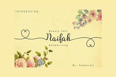 Naifah Handwriting branding design flat font font awesome font design illustration typography vector