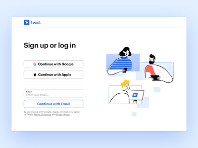 Twist Onboarding (Web) app communication interaction live login onboarding project real remote sign up team twist ux web web design website work