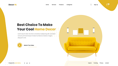 DecorUI app branding design flat minimal typography ui ux web website