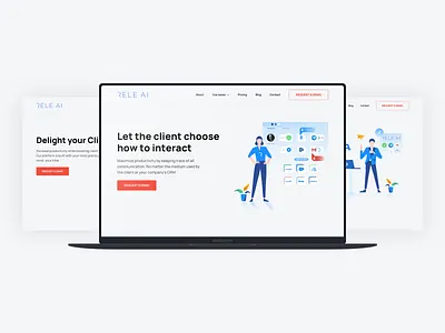 Rele.ai Webdesign blues illustrations landingpage rele.ai webdesigns