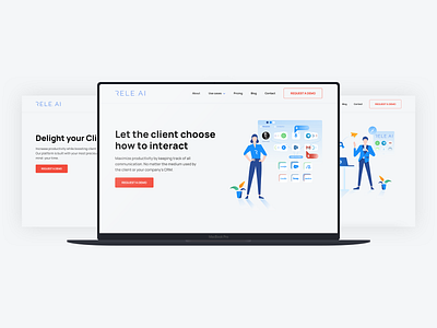 Rele.ai Webdesign blues illustrations landingpage rele.ai webdesigns