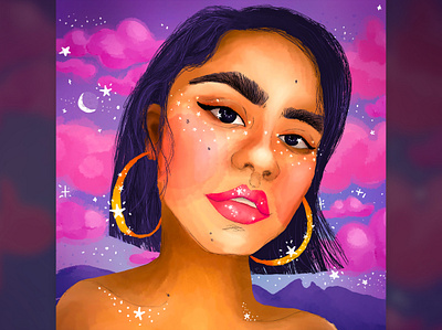 Lalis brush clouds colourful digital illustration illustration photoshop wacom woman