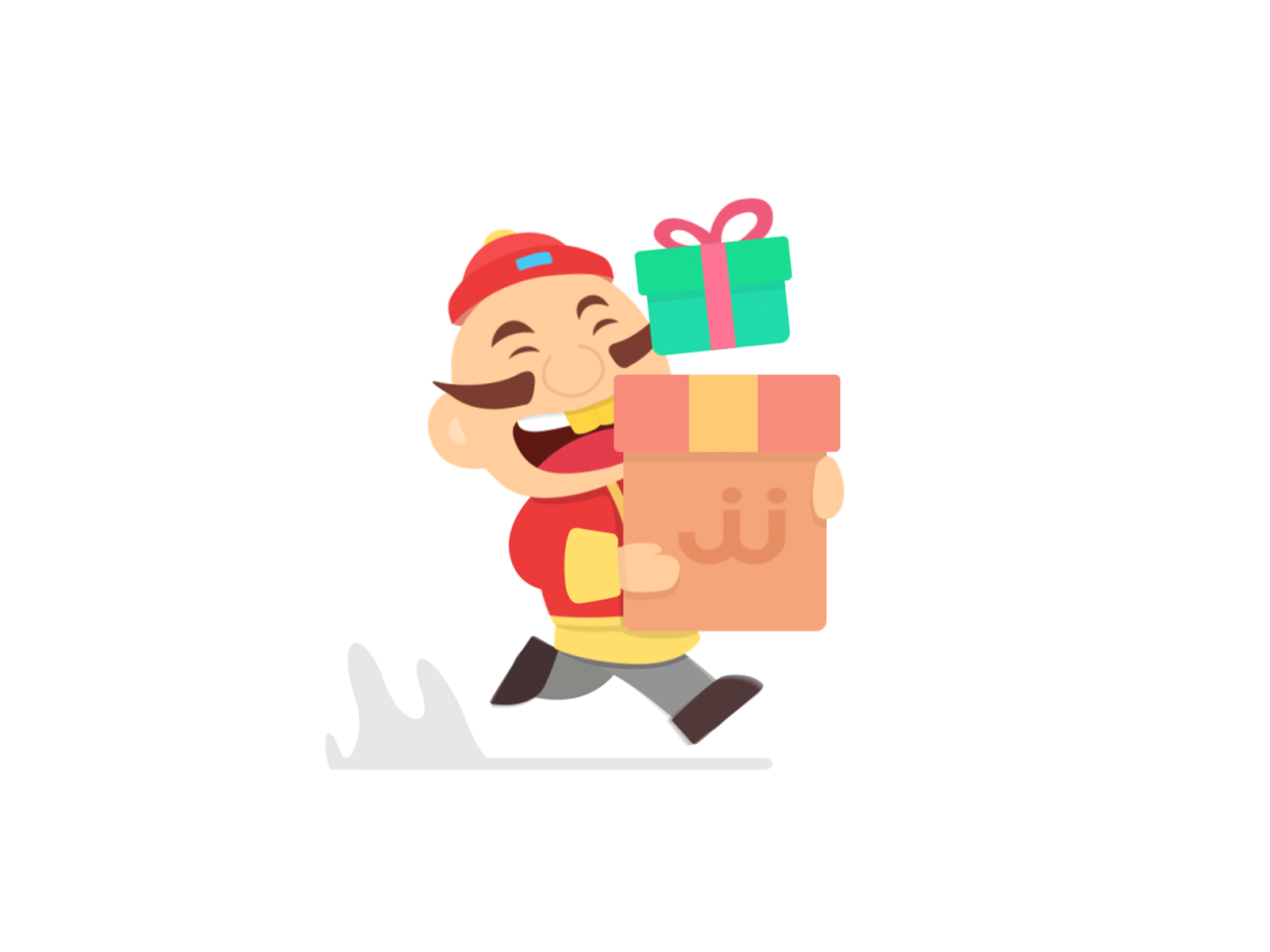 Run Landlord Brings Gifts Run ae animation app color drop down drop down refresh gift gifts landlord mg run running