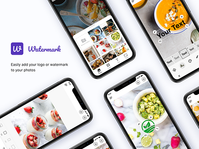 Watermark - Mobile app redesign android appstore design edit editing googleplaystore icon mobile mobile app mobile app design mobile app redesign mobile design mobile ui mockup modern photos typography ui ux watermark