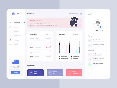 Learning Courses dailyui figma figmadesign illustration ui uidesign uiux web