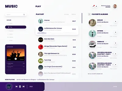 Daily UI - 009 - Music player concept dailyui design desktop app ui uidesign ux uxdesign webdesign website