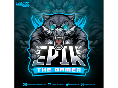 EPIC THE GAMER esportlogo esports gaming gaminglogo illustration mascot character mascot design mascot logo mixer profile picture sportlogo streamer streamerlogo twitch twitch logo vector wolf wolfcartoon