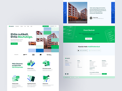 Build Smart. Build with Bauhub. build construction design estate homepage icons landing platform real site software testimonials ui ux vector web