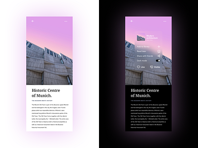 Digital newspaper app app architecture background blur dark mode digital newspaper figma flatdesign light mode minimal mobile munich münchen news app newspaper newspaper app ui ux