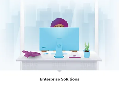 IP telephony illustration corporate figma graphics illustration lady web