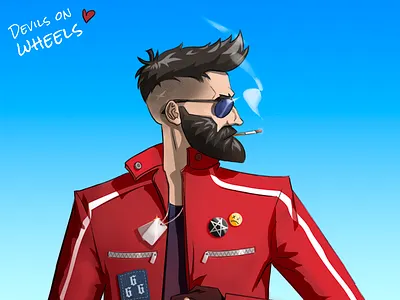 Biker Guy ♥️ 2d art cartoon character cartoon illustration cartoonish character art character design digital illustration