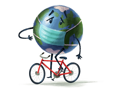 World Health Day bicycle bike bike ride bikes cyclist cyclists earth earthday illustration planet textured world