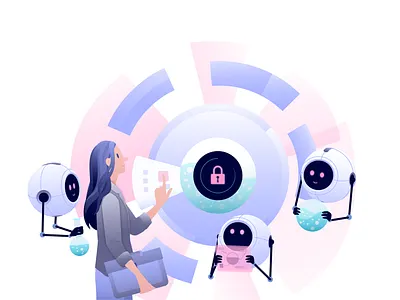 FintechDB Access Illustration adobe illustrator artificial intelligence branding creative design design inspiration digital illustration fintech futuristic illustration illustrator machine learning robots vector