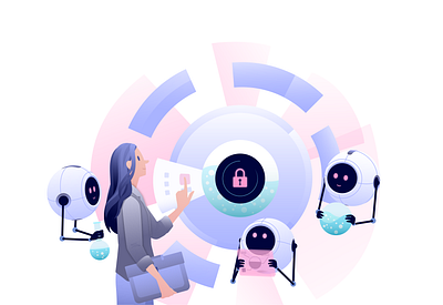 FintechDB Access Illustration adobe illustrator artificial intelligence branding creative design design inspiration digital illustration fintech futuristic illustration illustrator machine learning robots vector