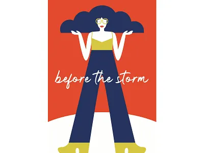 before the storm 80s 80s style adobe illustrator artwork body cloud drawing fashion girlart girls illustration illustrator poster vector vector art vector illustration woman woman illustration