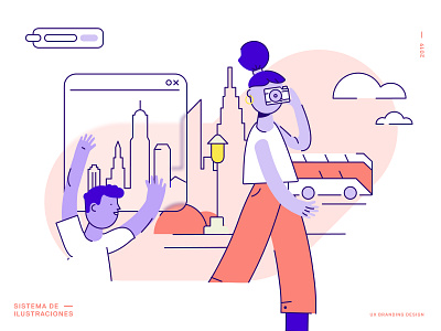 UX Branding Design | Ilustraciones argentina buenos aires city despegar illustration illustrator library new york pink product system travel