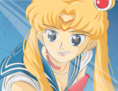 Usagi Tsukino aka Sailor Moon anime character comic hero illustration manga pop culture vector