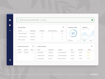 Employee Managment - Dashboard Design app dashboard design employee flat management minimal ui web app