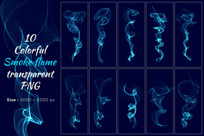 10 Colorful Smoke Flame Transparent PNG Vol 16 2020 trends abstract after effect animation art blue brush color decoration design effect fire flame gif illustration liquid motion png smoke template